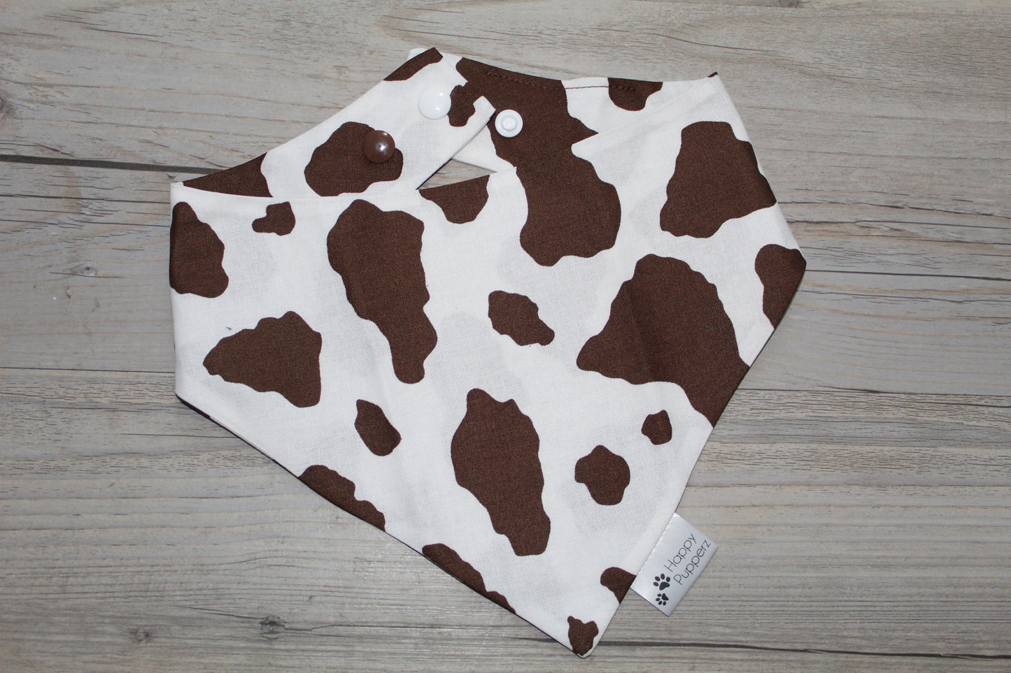Brown cow print bandana