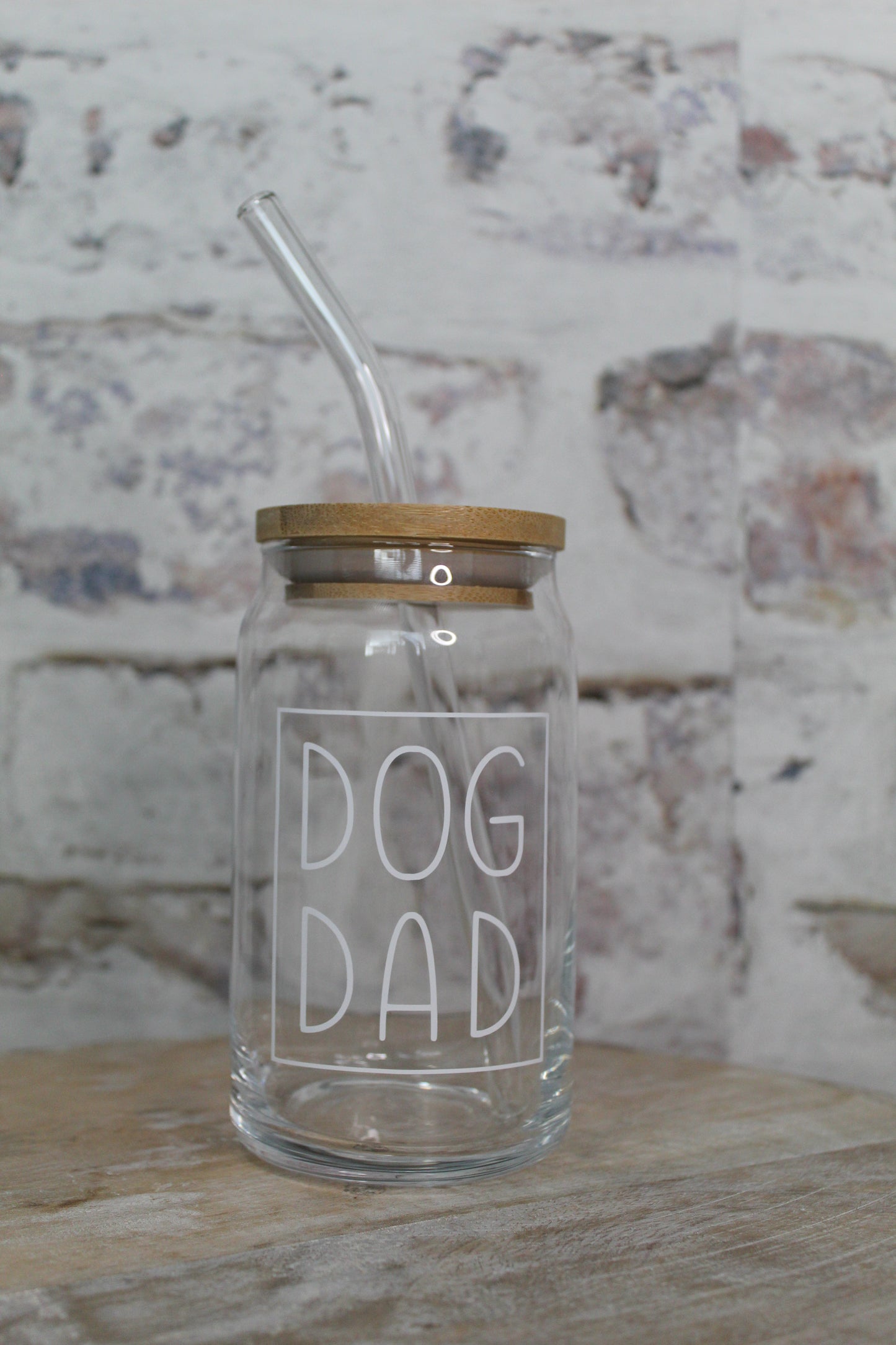 Dog dad beer can glass