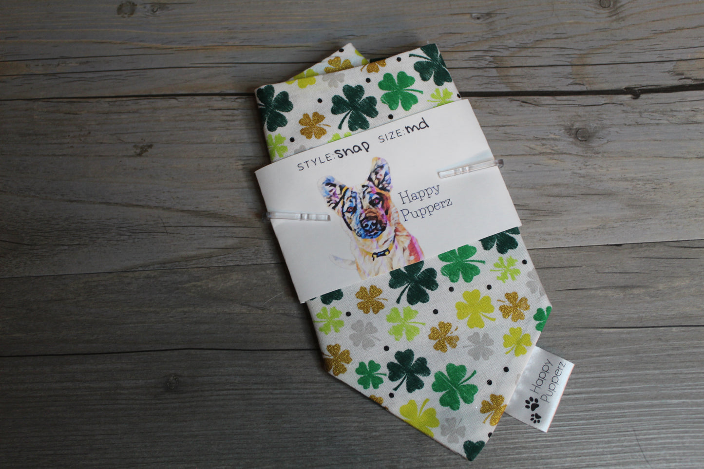 Green and gold shamrocks St. Patricks Day bandana
