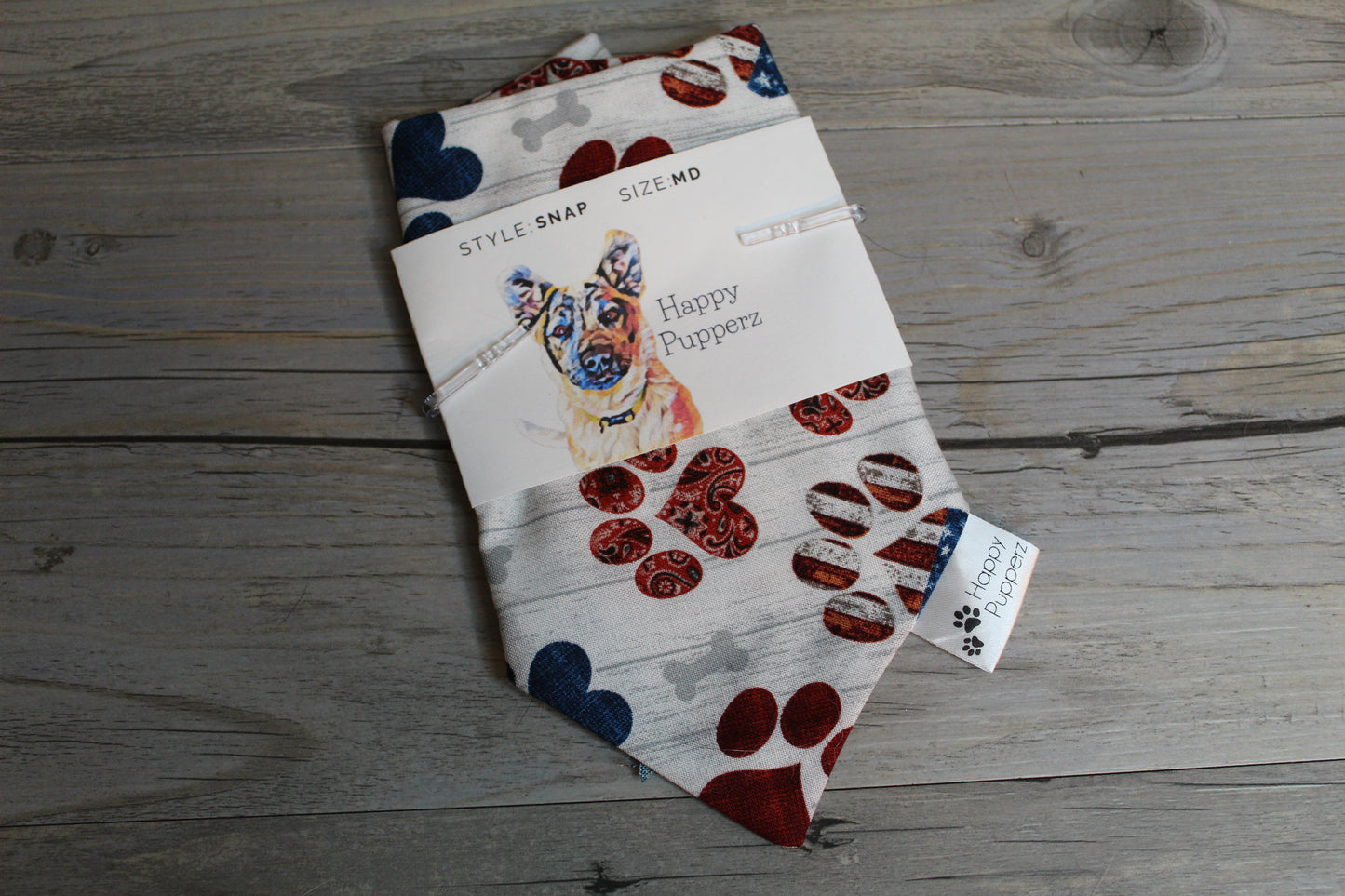 4th of July paw print bandana