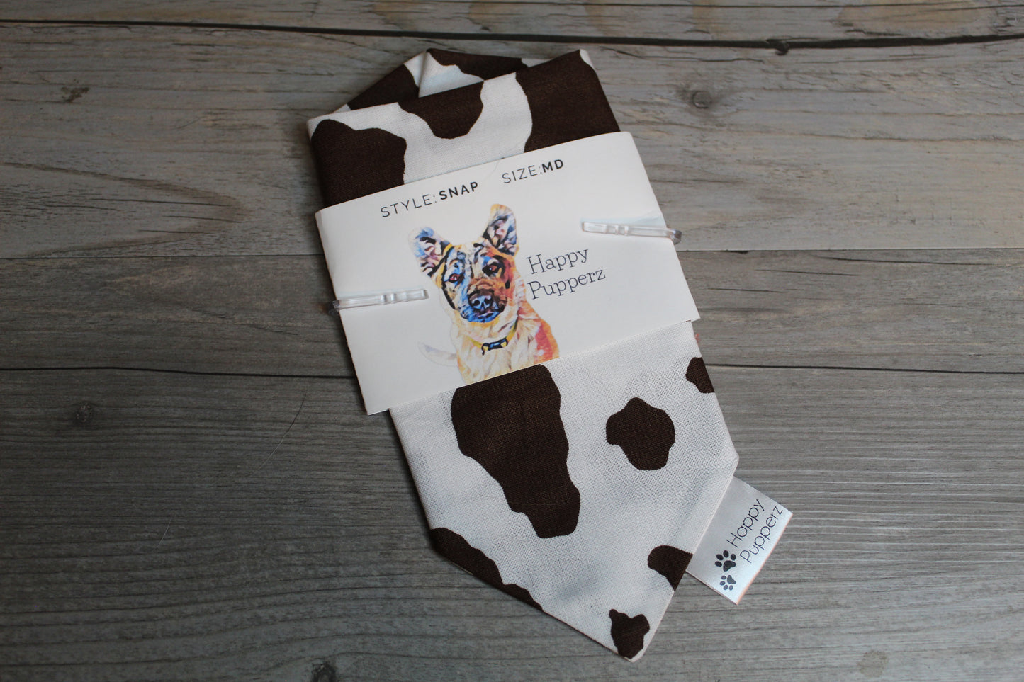 Brown cow print bandana