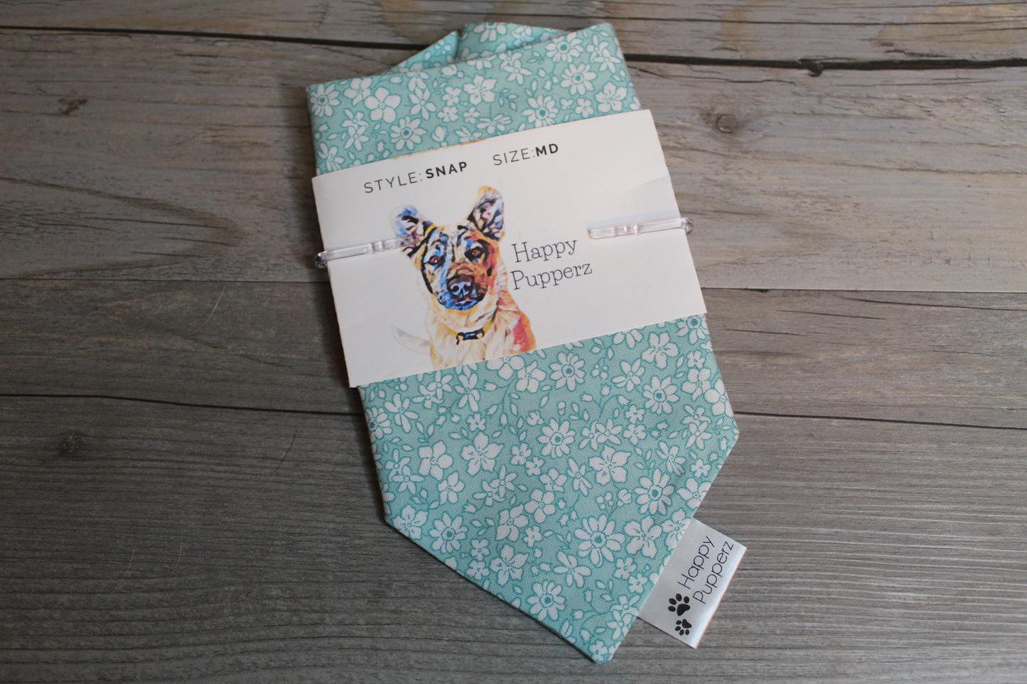 Aqua floral bandana