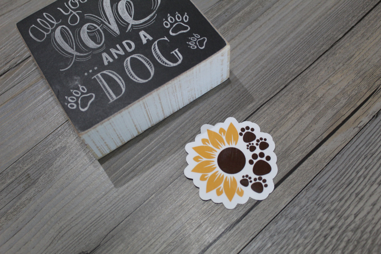Sunflower paw print sticker
