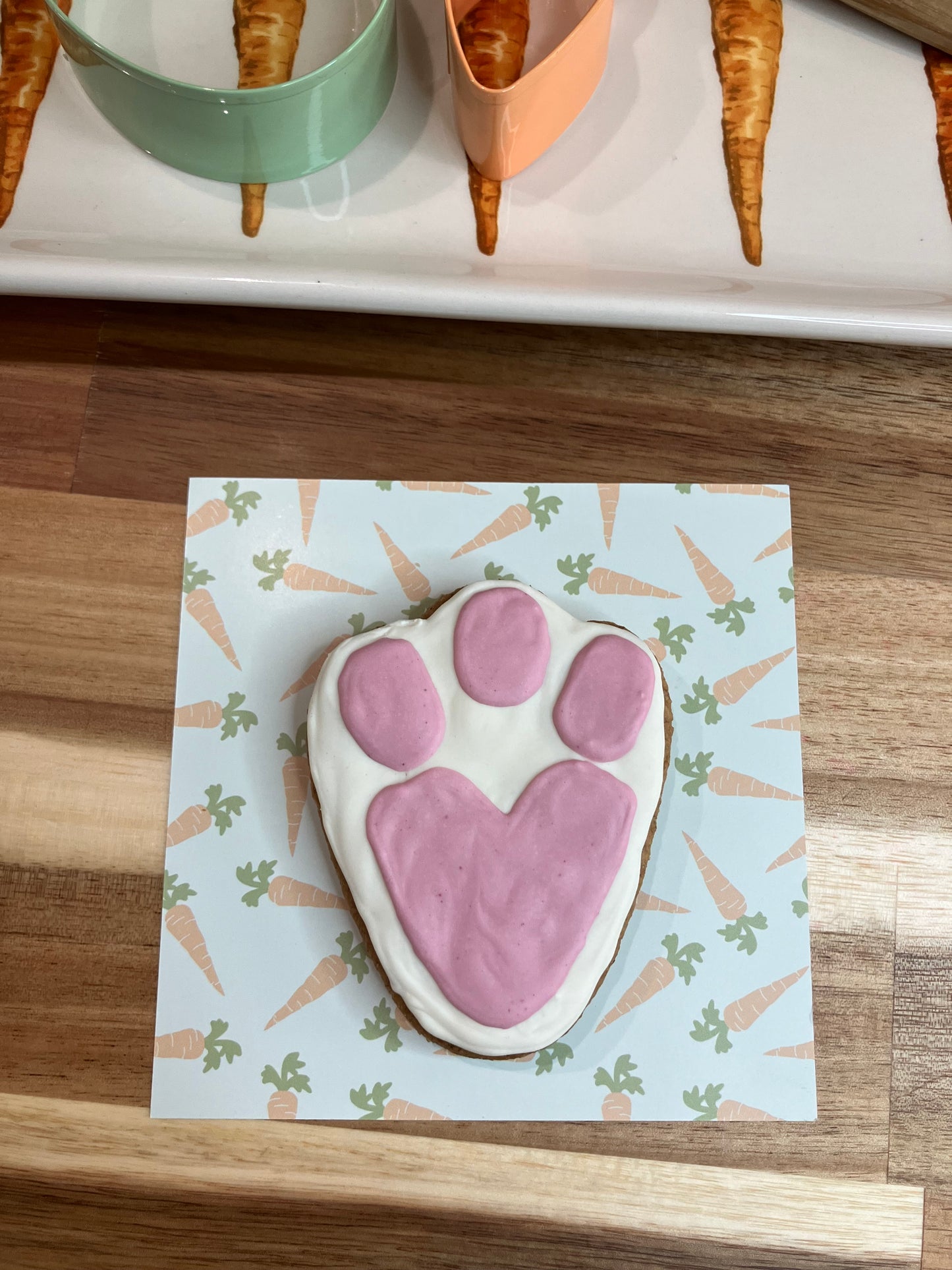 Decorated bunny foot treat