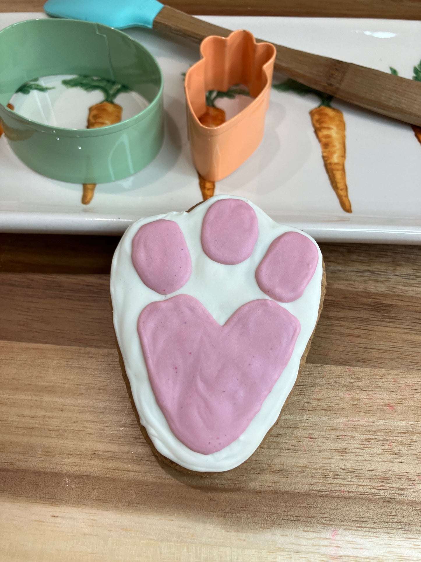 Decorated bunny foot treat
