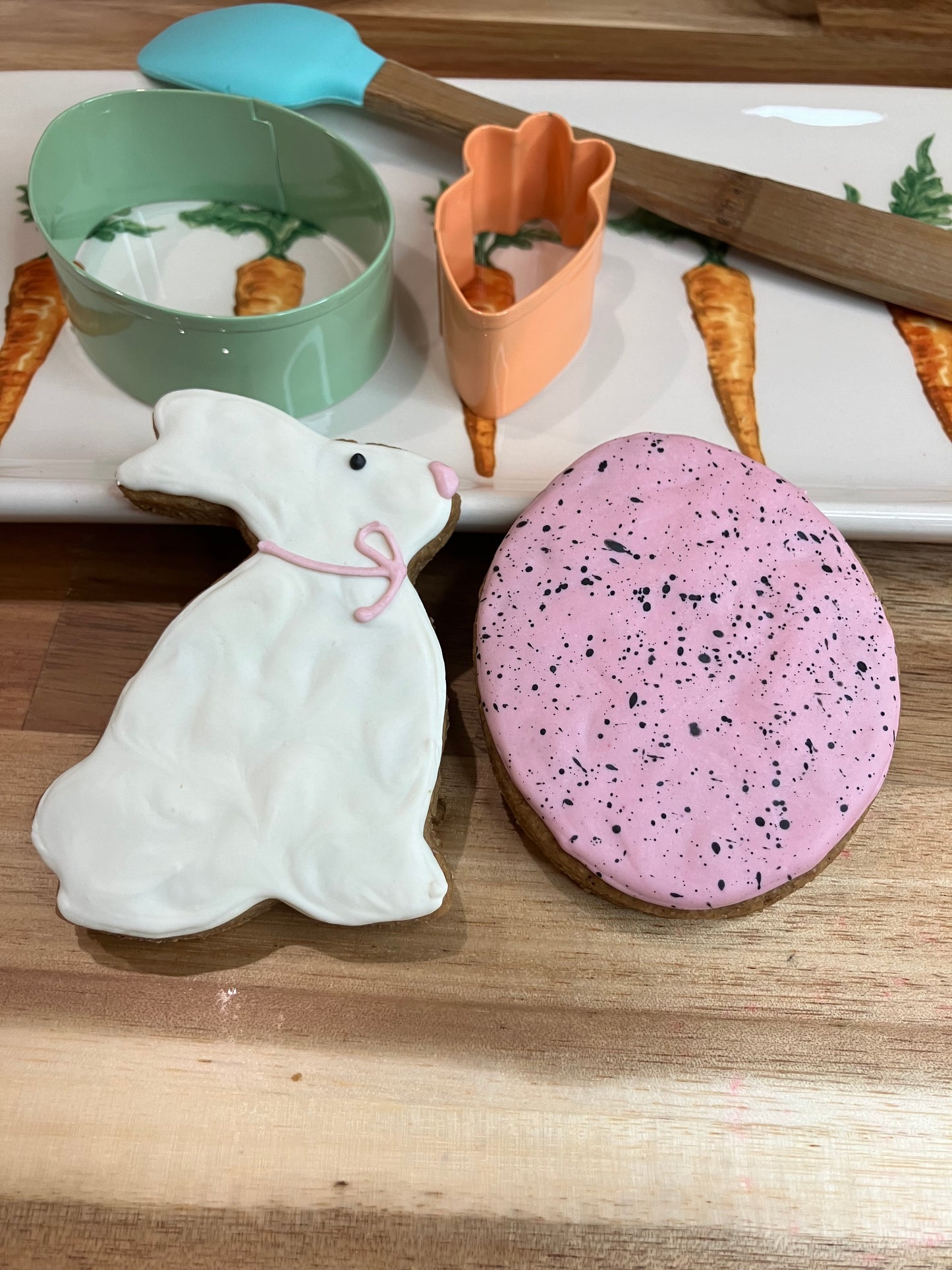 Decorated bunny and egg treat