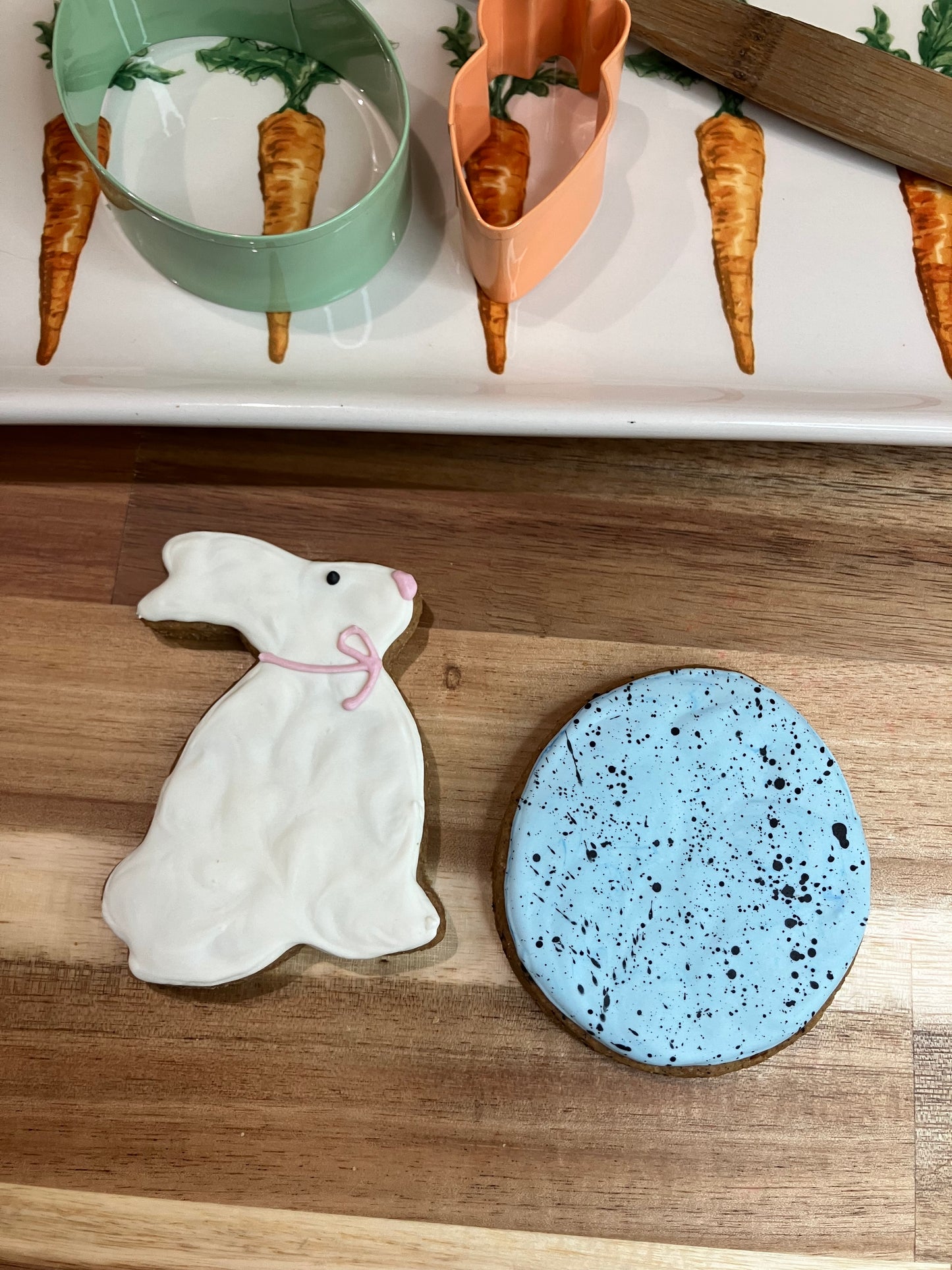 Decorated bunny and egg treat