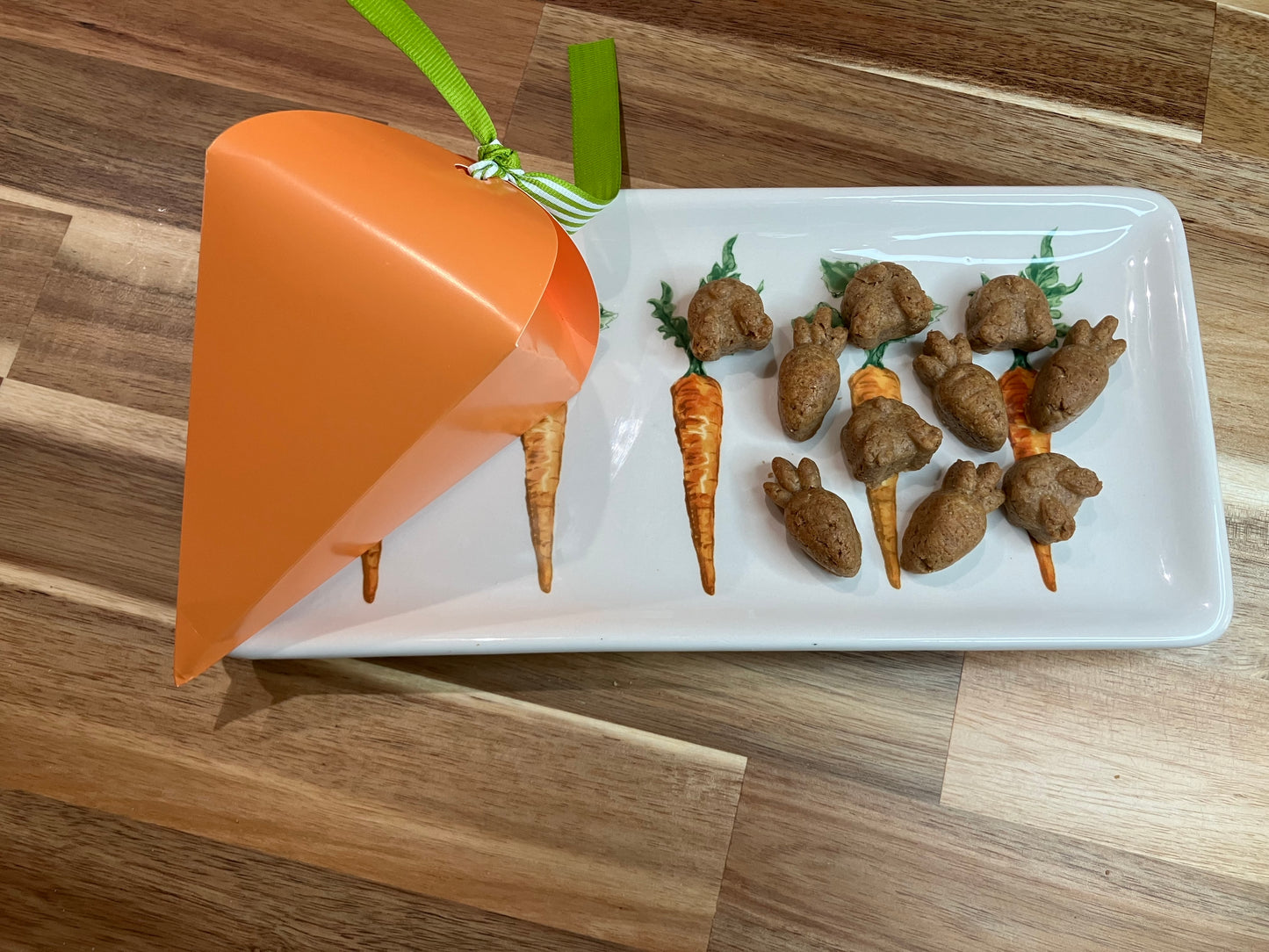 Carrot box with peanut butter treats