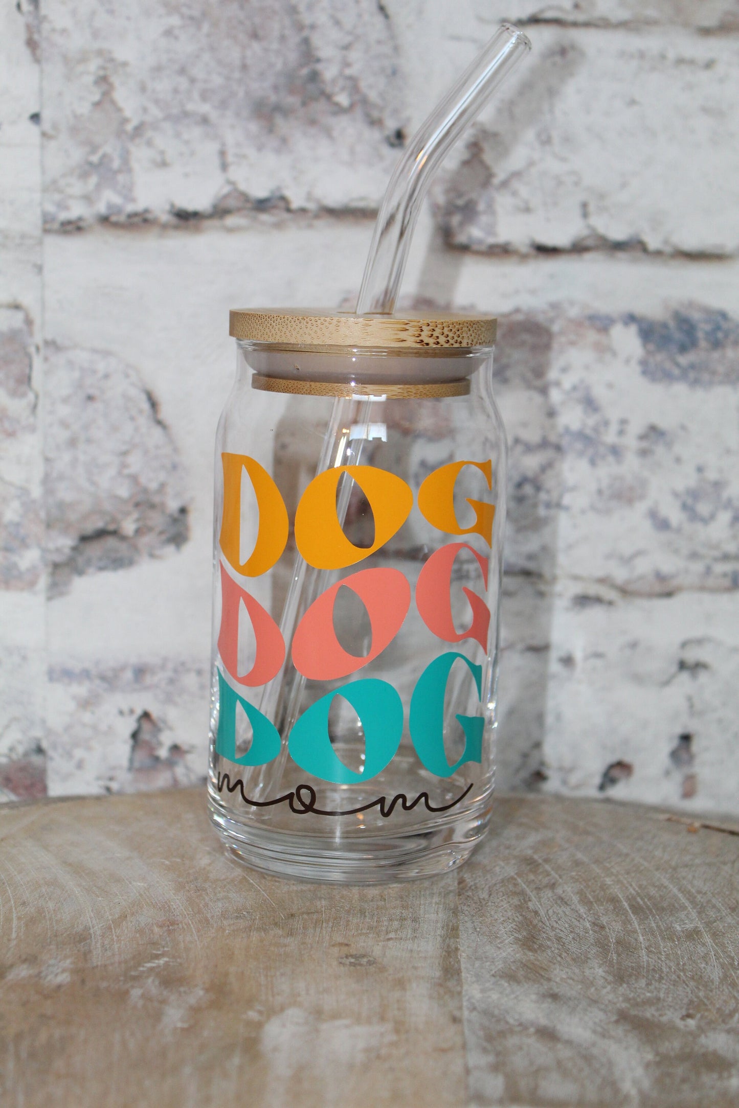 Dog Mom Beer Can Glass