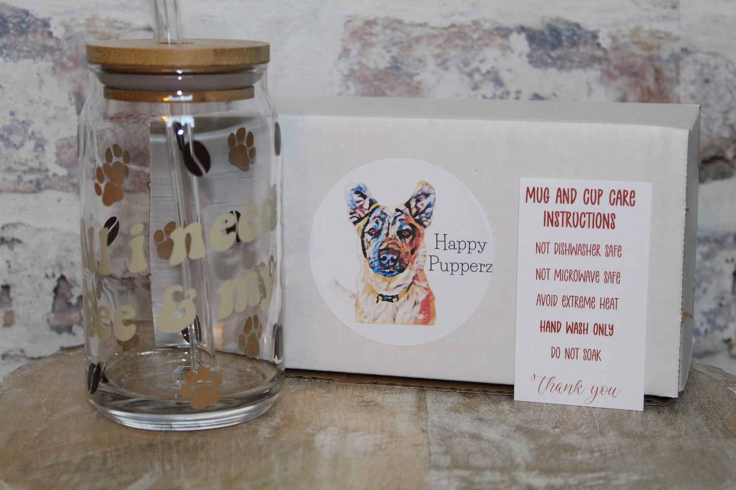 All I Need Is Coffee And My Dog Beer Can Glass