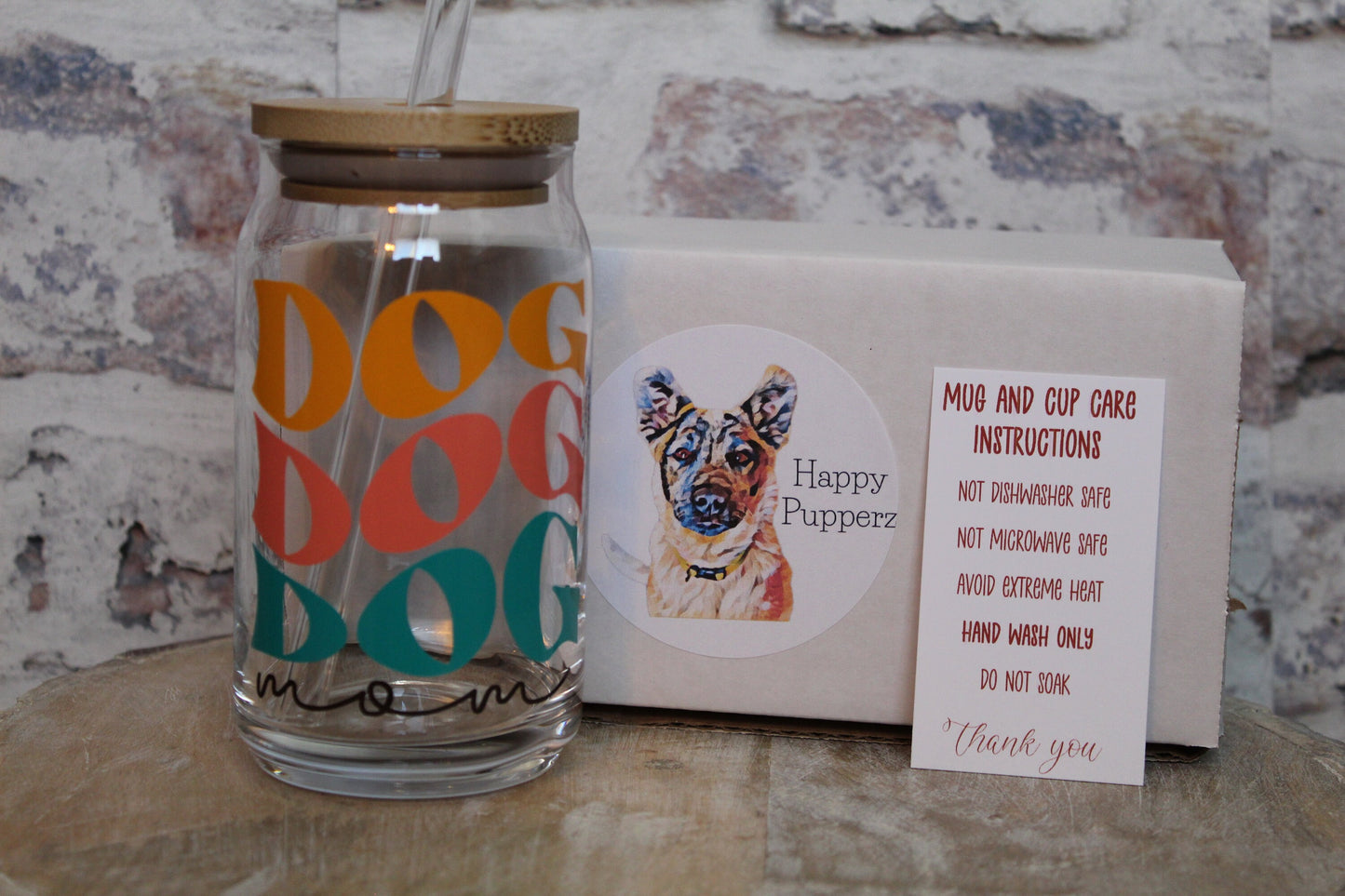 Dog Mom Beer Can Glass