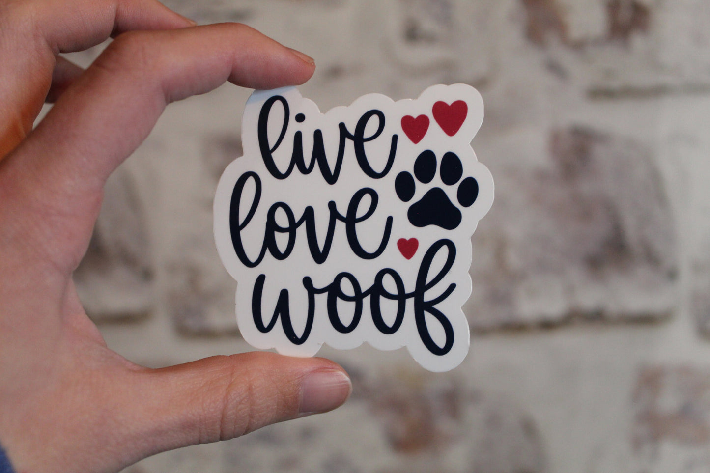 Live Love Woof Sticker