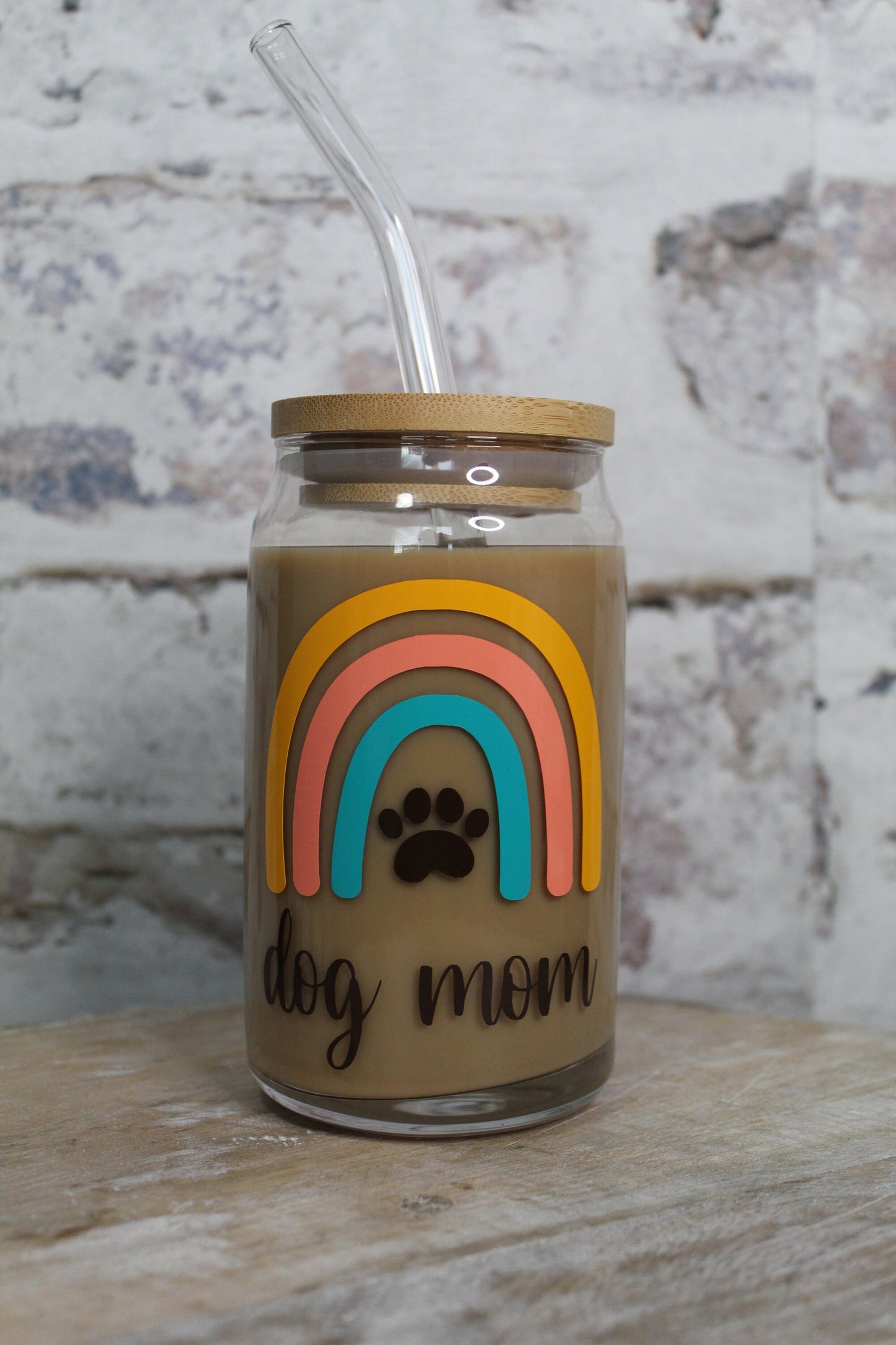 Dog Mom Beer Can Glass