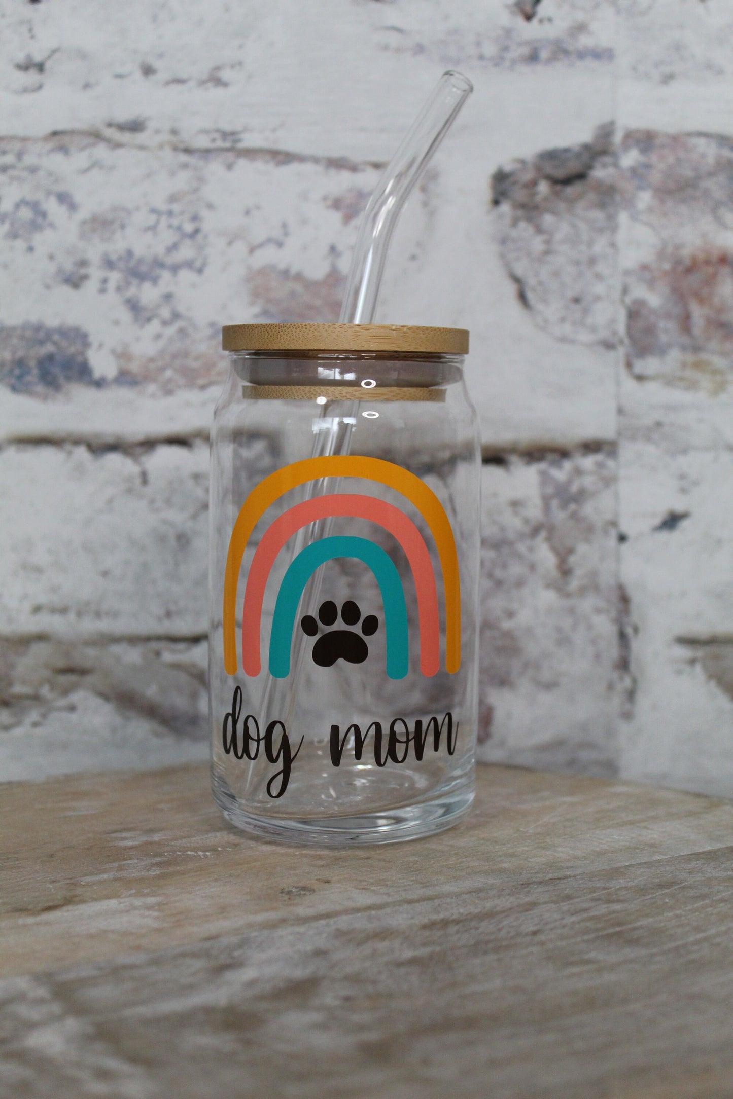 Dog Mom Beer Can Glass