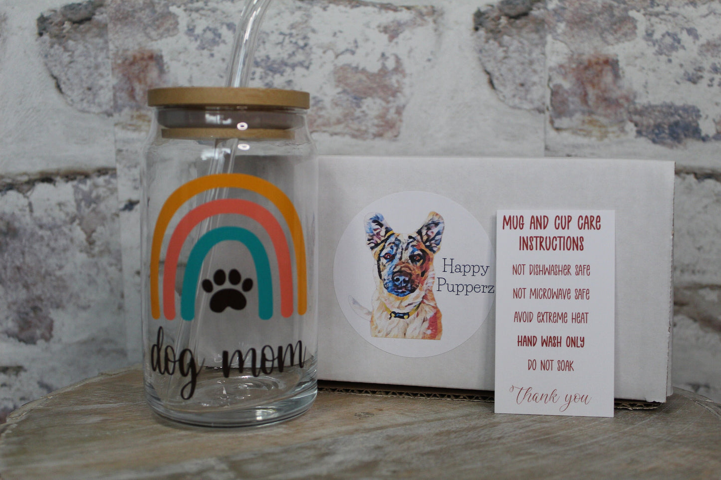Dog Mom Beer Can Glass