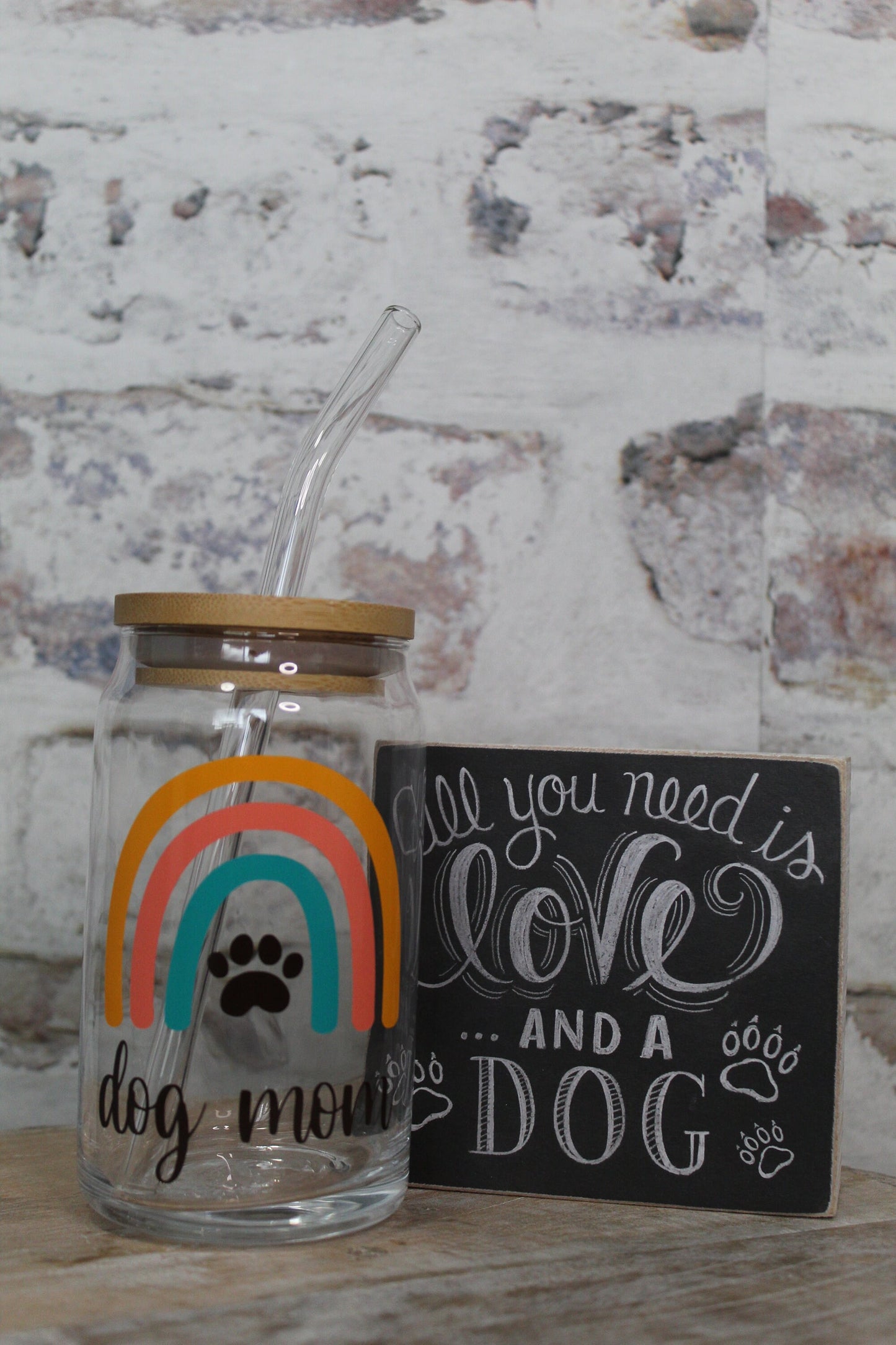 Dog Mom Beer Can Glass