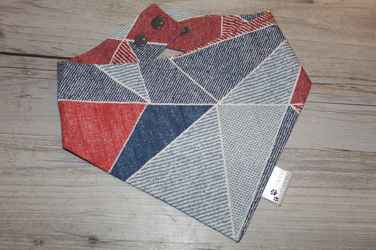 Red and blue geometric bandana