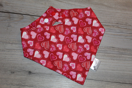 Hearts with glitter Valentines Day bandana