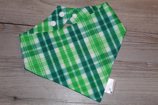 Green plaid St. Patricks Day bandana