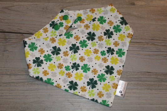 Green and gold shamrocks St. Patricks Day bandana