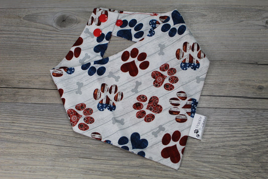 4th of July paw print bandana