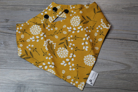 Dark yellow floral bandana