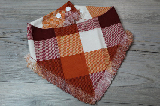 Orange plaid flannel bandana