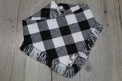 Black buffalo check flannel bandana