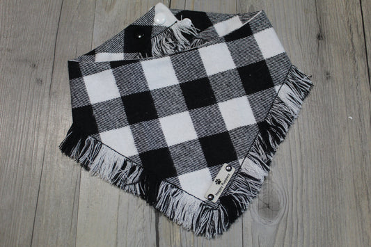 Black buffalo check flannel bandana