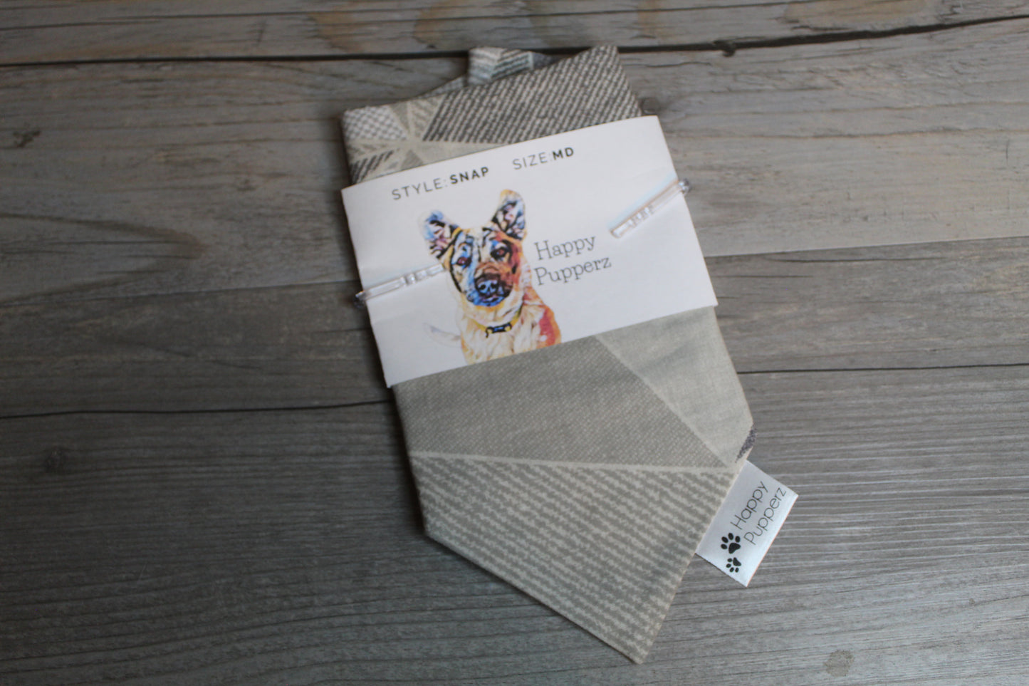 Gray geometric bandana