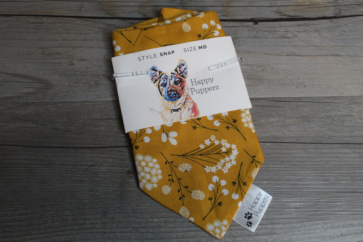 Dark yellow floral bandana