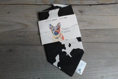 Black cow print bandana