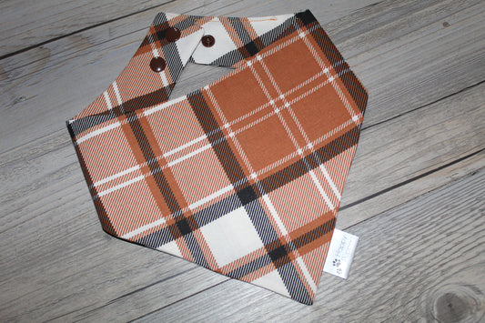 Brown fall plaid bandana