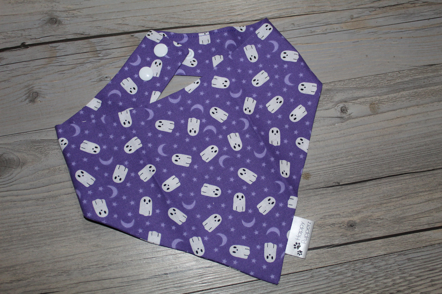 Ghosts on purple bandana