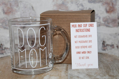 Glass Dog Mom Coffee Mug