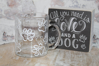 Dog Paws Glass Mug