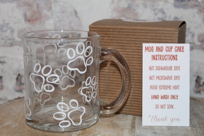 Dog Paws Glass Mug