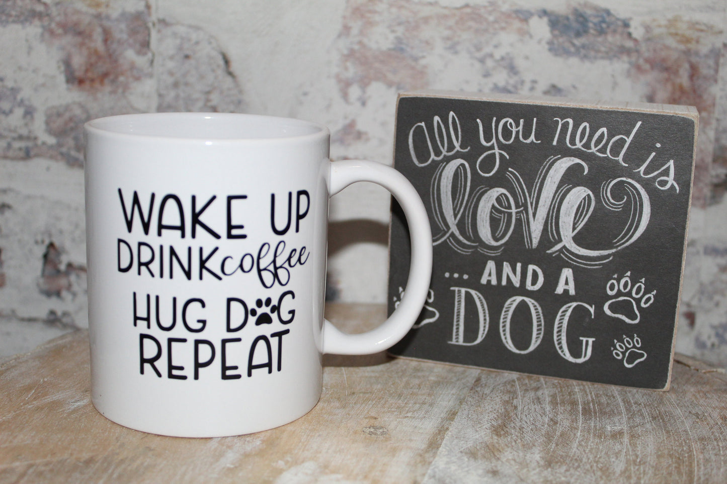 Wake Up Drink Coffee Hug Dog Repeat Mug