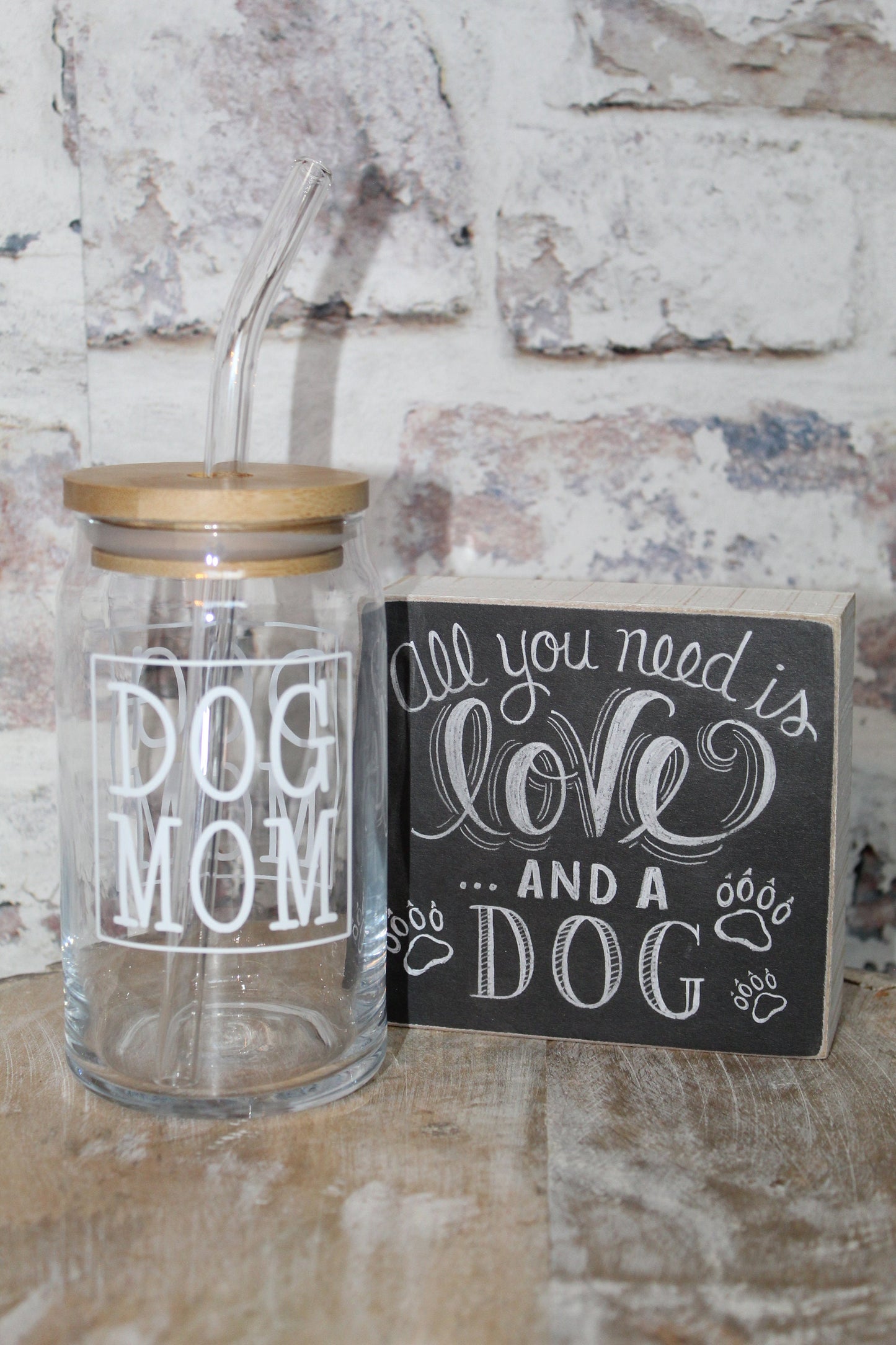 Dog Mom Beer Can Glass