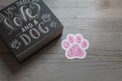 Breast cancer paw print sticker