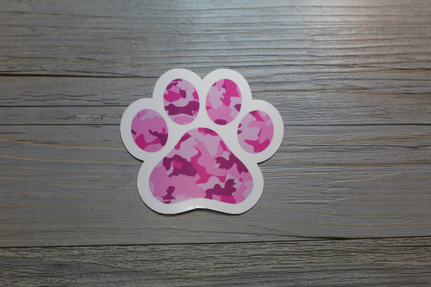 Camo Paw Print Sticker