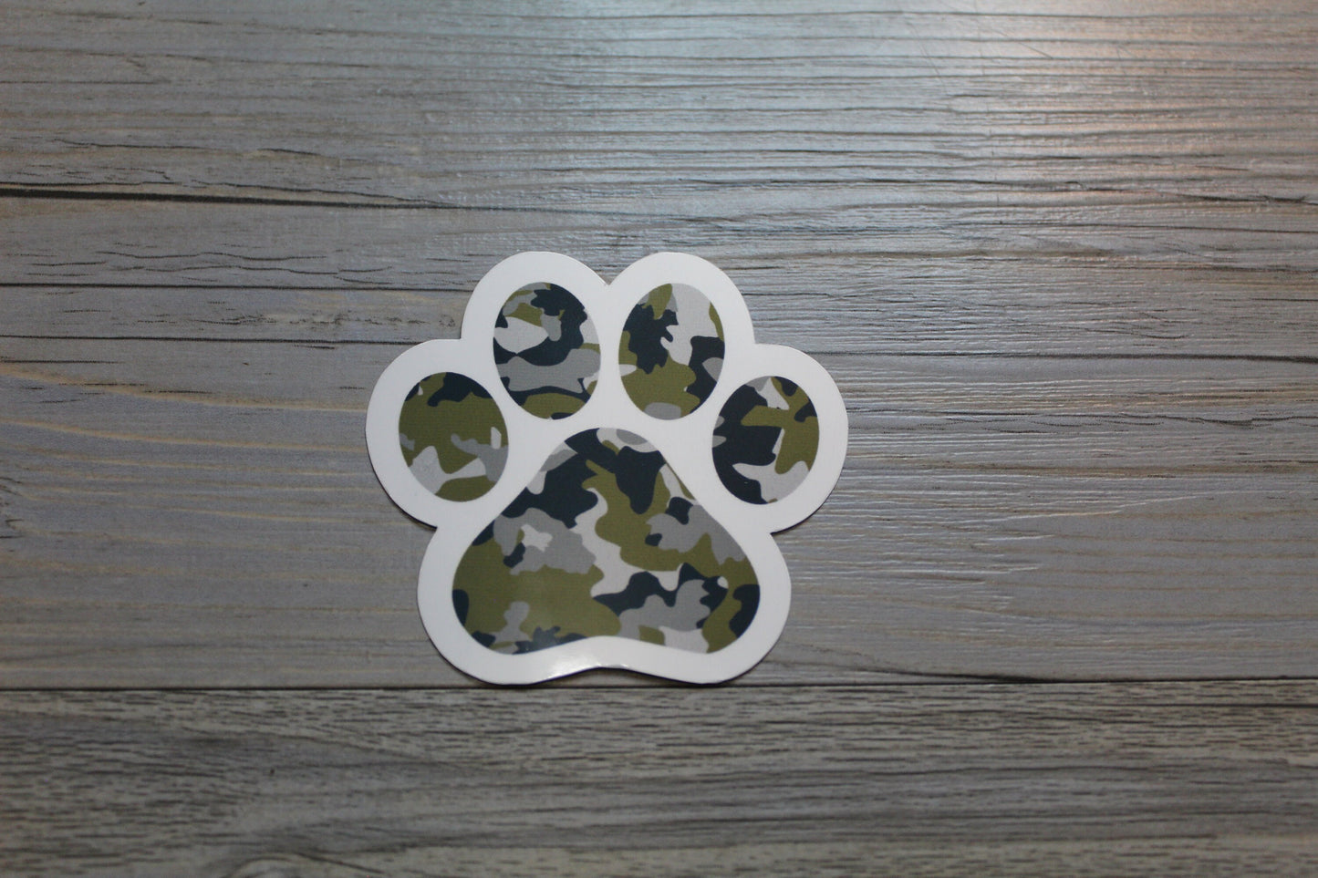 Camo Paw Print Sticker