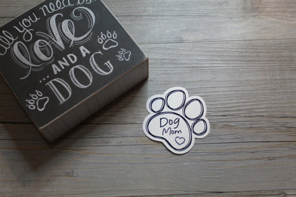 Dog Mom Paw Print Sticker