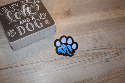 Midnight Mountain Dog Paw Sticker