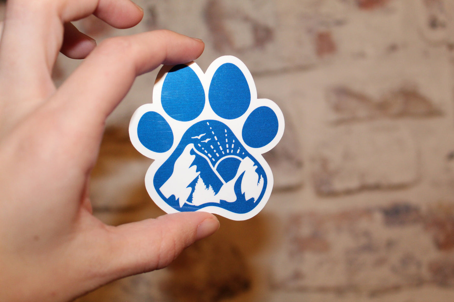 Mountain Dog Paw Sticker