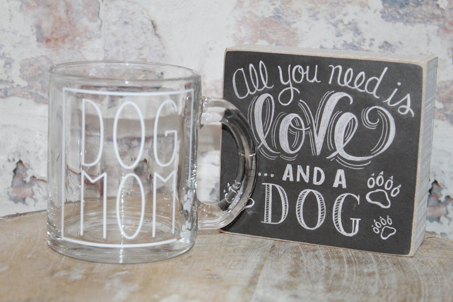 Glass Dog Mom Coffee Mug