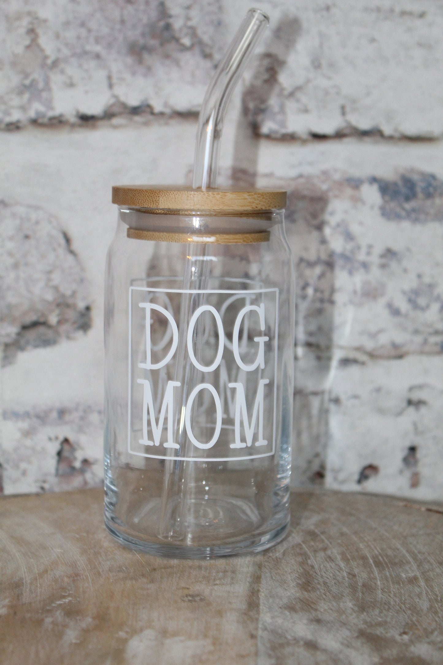 Dog Mom Beer Can Glass