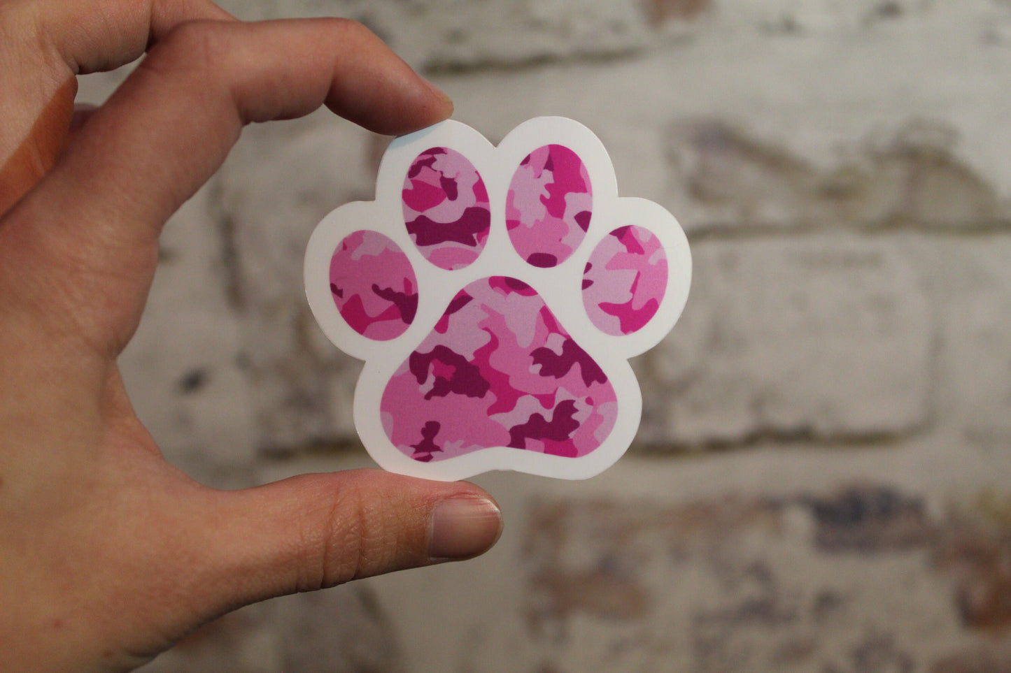 Camo Paw Print Sticker