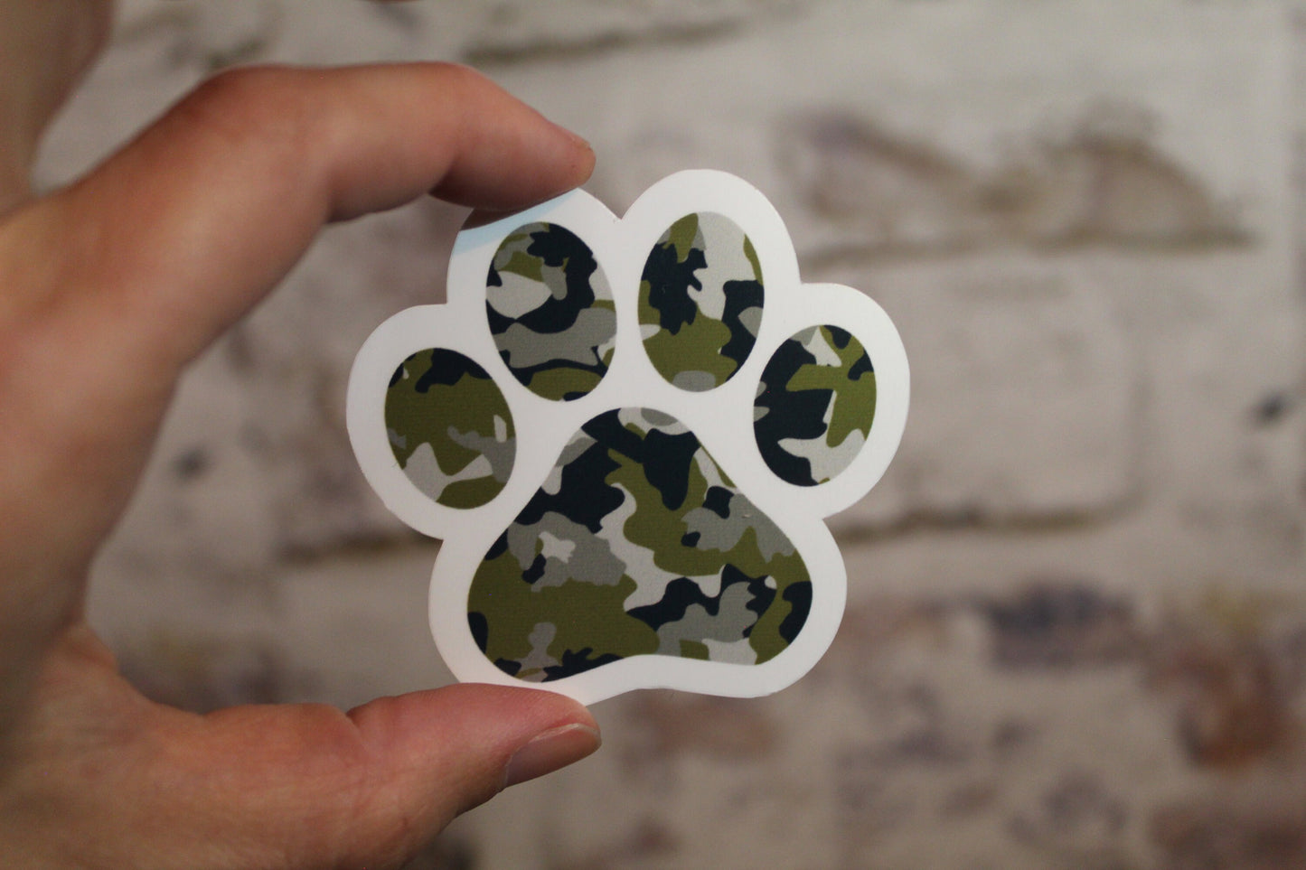 Camo Paw Print Sticker