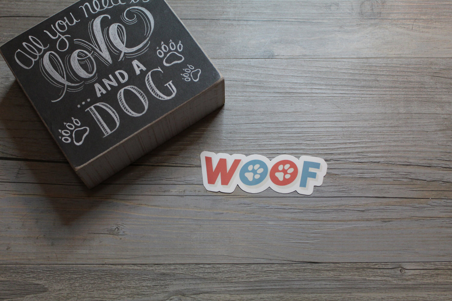 Woof Sticker